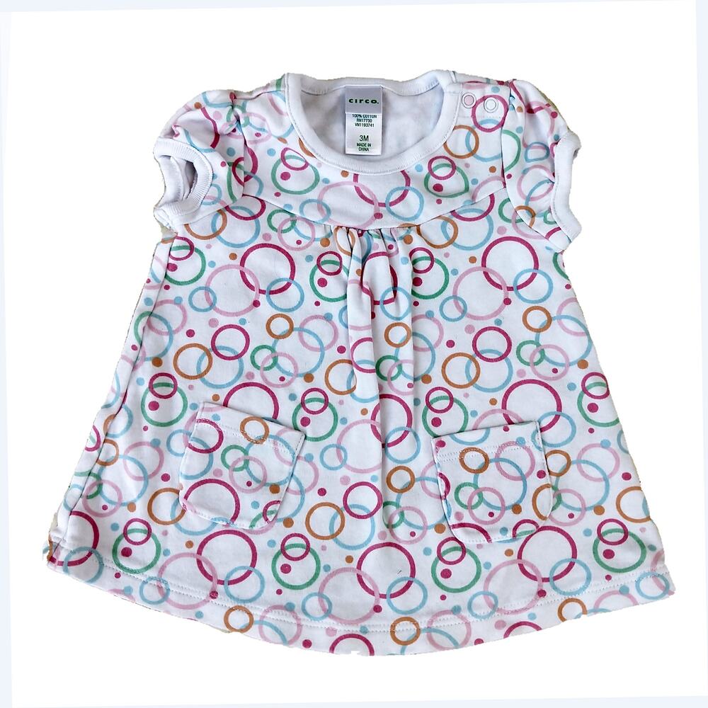 Circo Baby Dress Multicolor Circles 100% Cotton